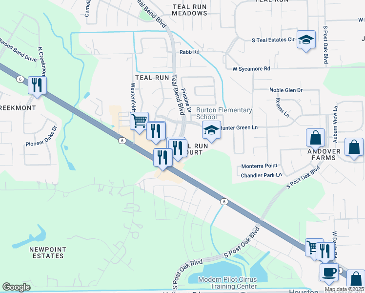 map of restaurants, bars, coffee shops, grocery stores, and more near 1731 Teal Bend Court in Fresno