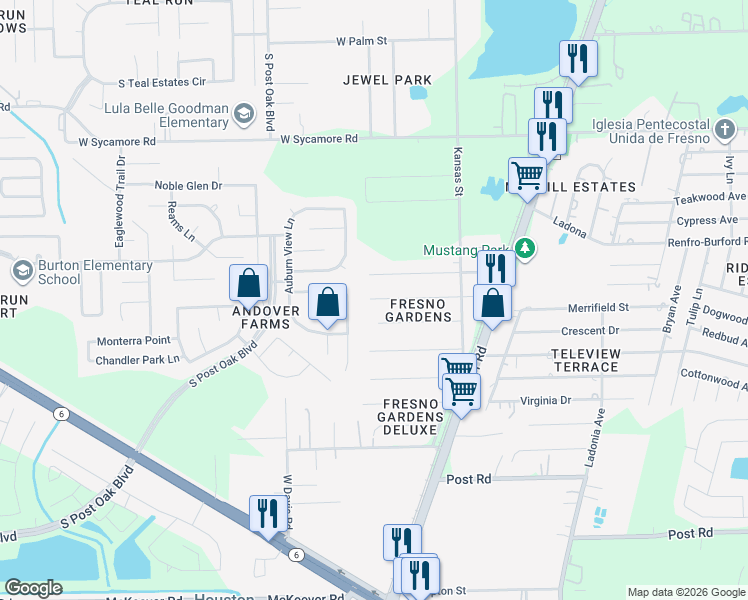 map of restaurants, bars, coffee shops, grocery stores, and more near 731 Cedar Street in Fresno