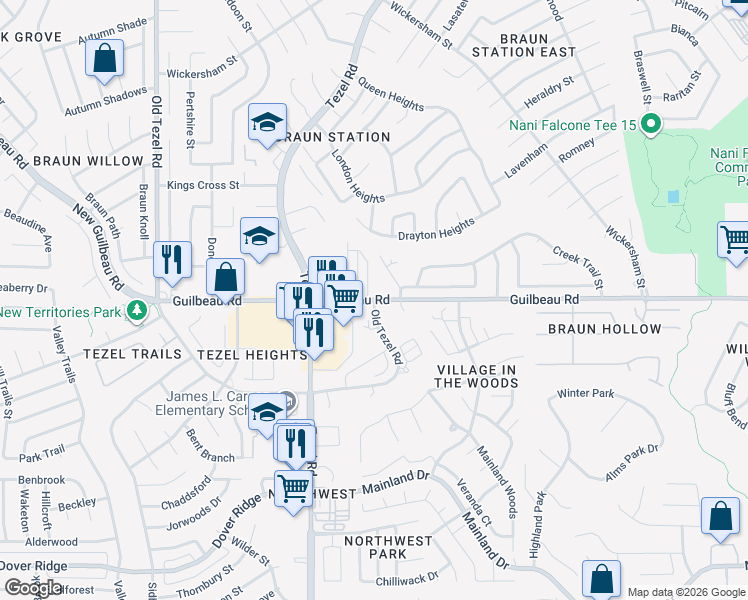 map of restaurants, bars, coffee shops, grocery stores, and more near in San Antonio