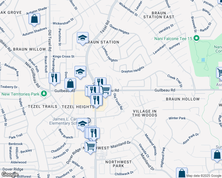 map of restaurants, bars, coffee shops, grocery stores, and more near in San Antonio