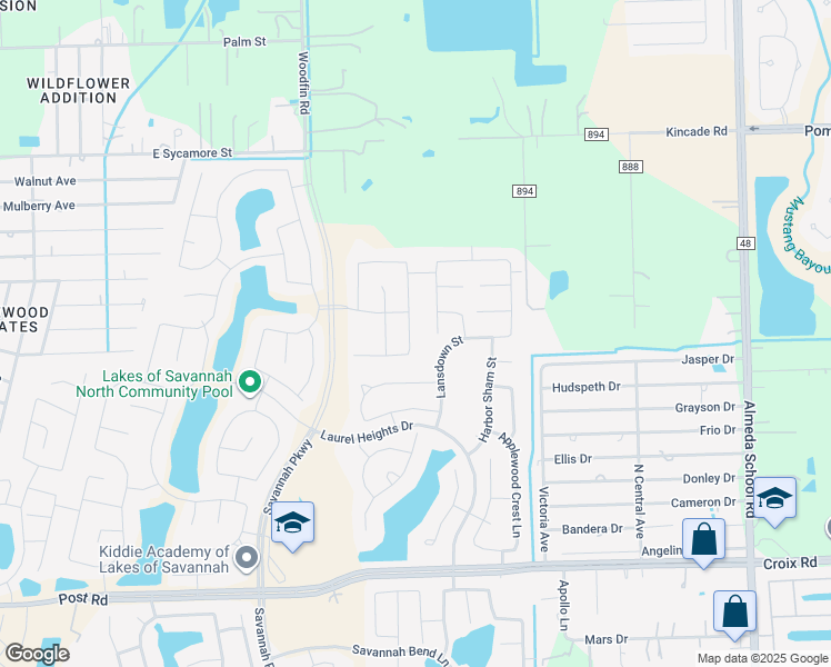 map of restaurants, bars, coffee shops, grocery stores, and more near 4502 Barnstone Ridge Lane in Rosharon