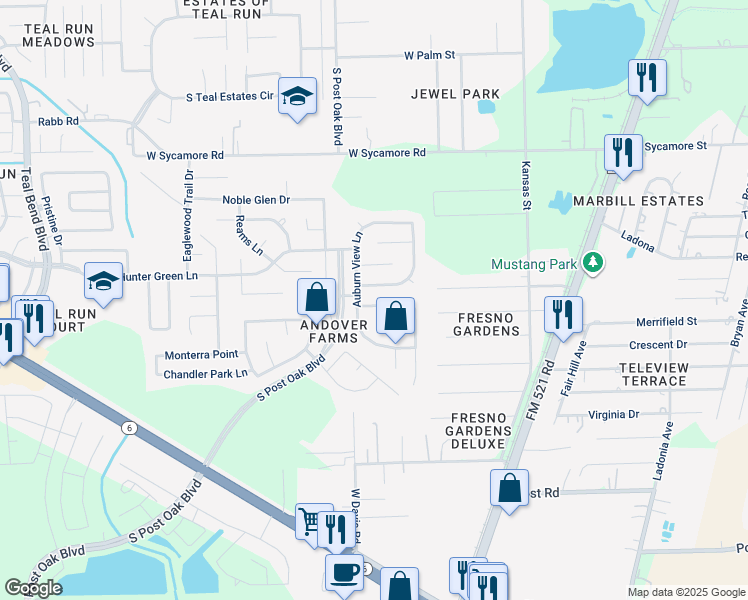 map of restaurants, bars, coffee shops, grocery stores, and more near 1018 Yorkshire Hollow Lane in Fresno