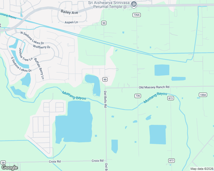 map of restaurants, bars, coffee shops, grocery stores, and more near 3511 Bahler Avenue in Manvel