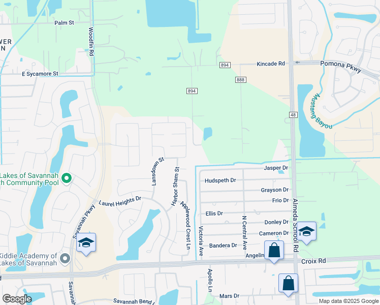 map of restaurants, bars, coffee shops, grocery stores, and more near 13202 Spicewood Harbor Court in Rosharon