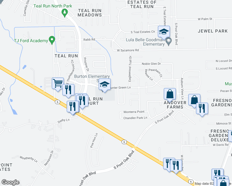 map of restaurants, bars, coffee shops, grocery stores, and more near 4614 Pleasant Trail in Fresno