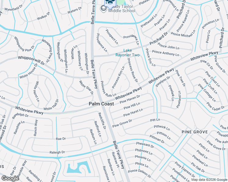map of restaurants, bars, coffee shops, grocery stores, and more near 3 Princess Mari Place in Palm Coast