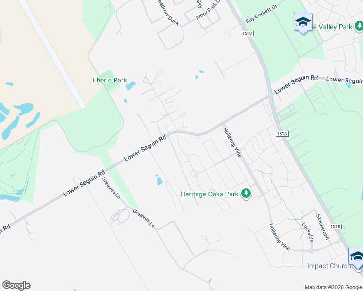 map of restaurants, bars, coffee shops, grocery stores, and more near 9337 Canopy Bend in Schertz