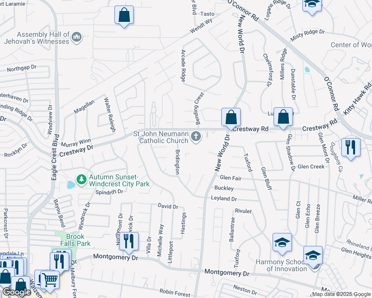 map of restaurants, bars, coffee shops, grocery stores, and more near in San Antonio