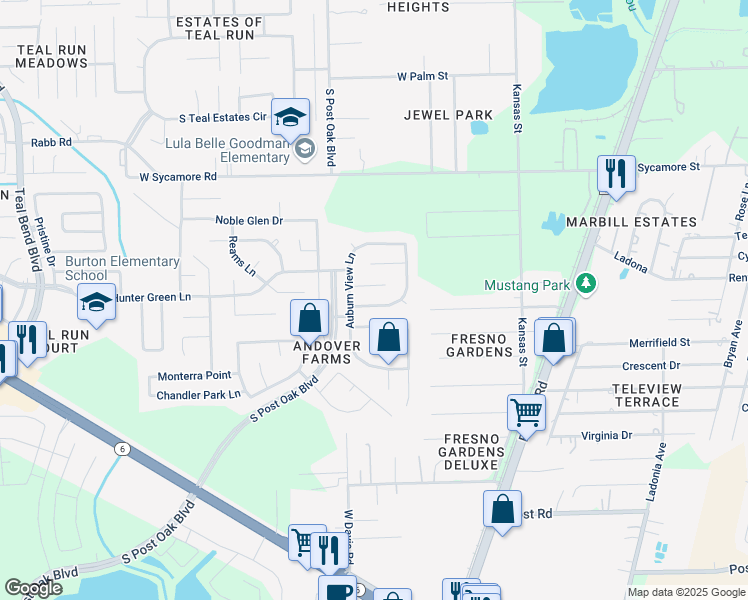 map of restaurants, bars, coffee shops, grocery stores, and more near 1006 Grafton Garden Lane in Fresno