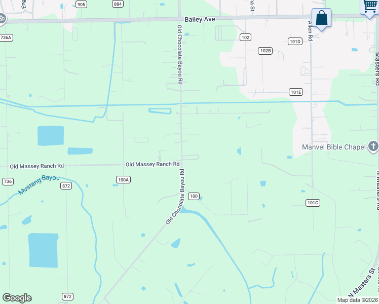 map of restaurants, bars, coffee shops, grocery stores, and more near 4227 Old Chocolate Bayou Road in Pearland