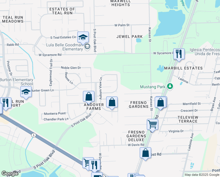 map of restaurants, bars, coffee shops, grocery stores, and more near 915 Cove Crest Trail in Fresno