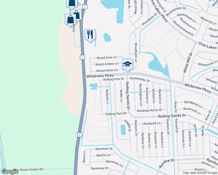 map of restaurants, bars, coffee shops, grocery stores, and more near 5 Rolland Lane in Palm Coast