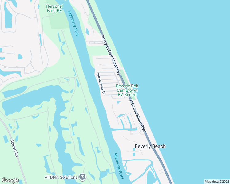map of restaurants, bars, coffee shops, grocery stores, and more near 187 Monitor Drive in Flagler Beach