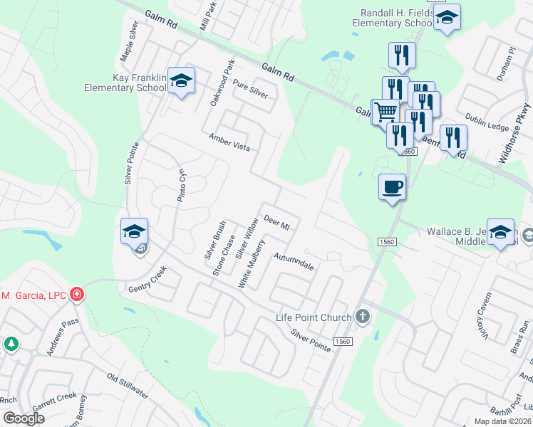 map of restaurants, bars, coffee shops, grocery stores, and more near 11763 Deer Mill in San Antonio