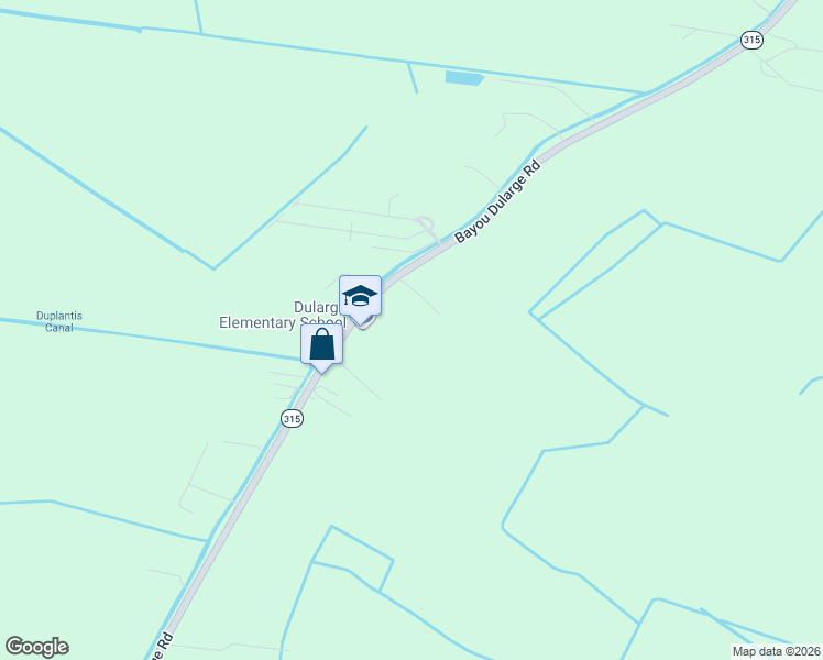 map of restaurants, bars, coffee shops, grocery stores, and more near 617 Bayou Dularge Road in Houma