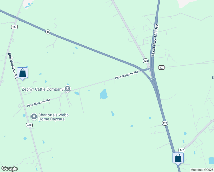 map of restaurants, bars, coffee shops, grocery stores, and more near 435 Pine Meadow Road in Seguin