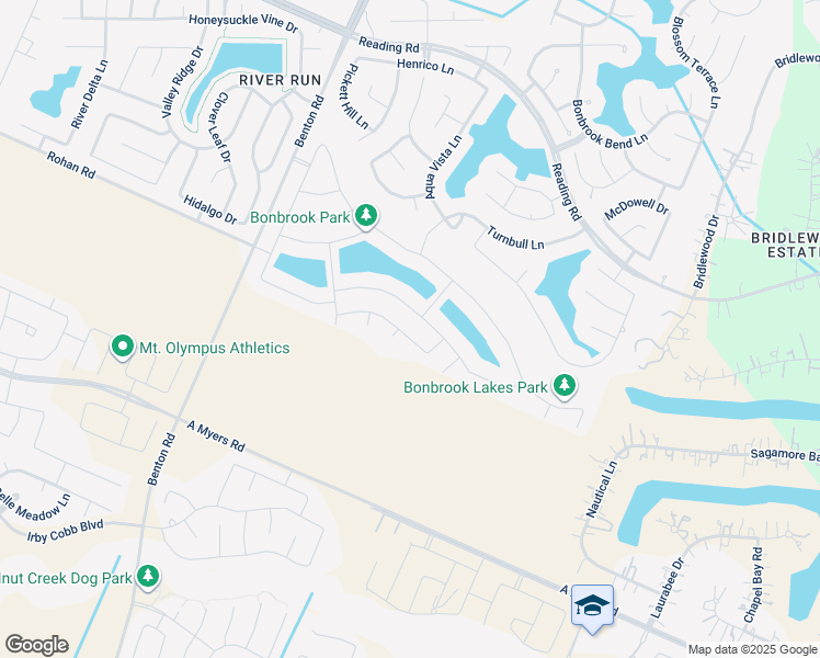 map of restaurants, bars, coffee shops, grocery stores, and more near 9207 Hemlock Drive in Booth