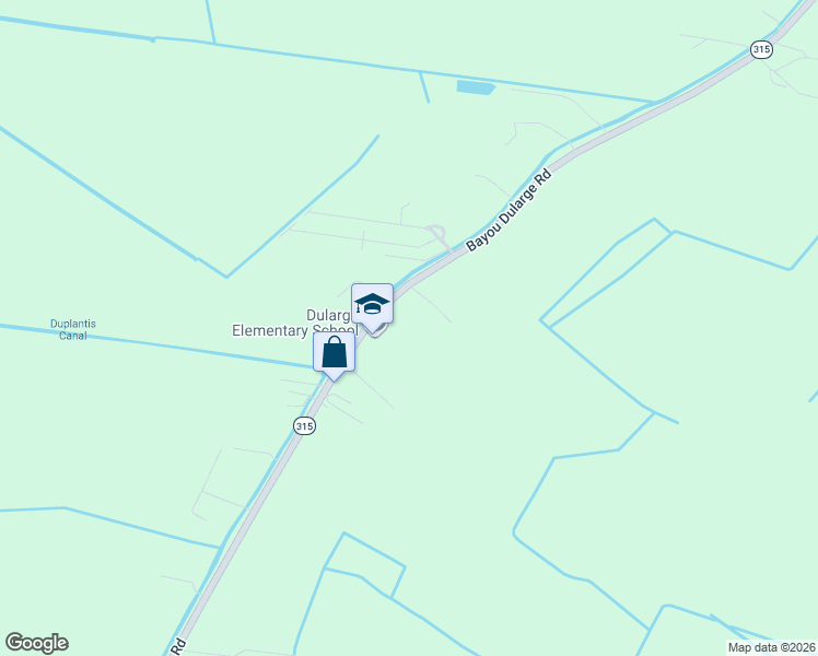 map of restaurants, bars, coffee shops, grocery stores, and more near 617 Bayou Dularge Road in Houma