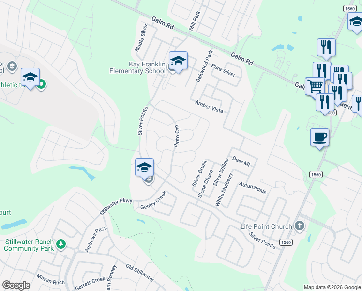 map of restaurants, bars, coffee shops, grocery stores, and more near 12036 Cathedral Peak in San Antonio