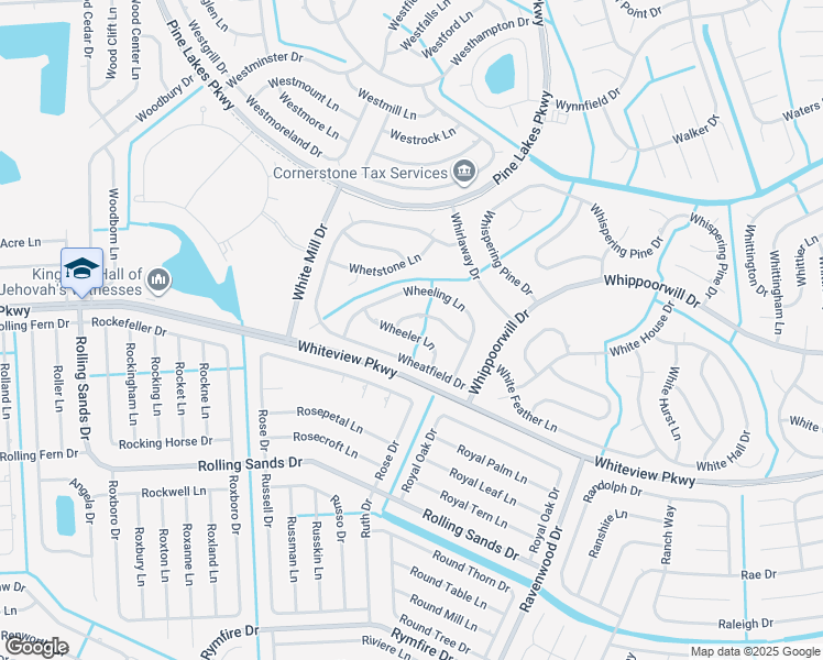 map of restaurants, bars, coffee shops, grocery stores, and more near 18 Wheeler Lane in Palm Coast