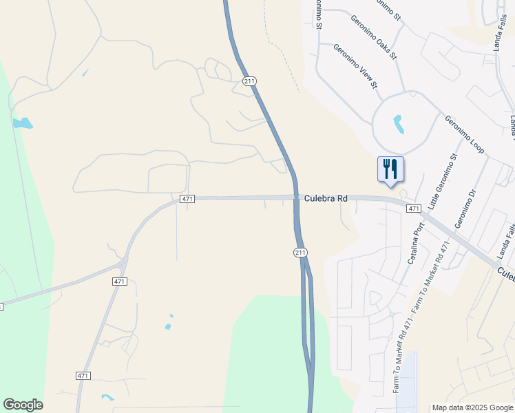 map of restaurants, bars, coffee shops, grocery stores, and more near 13690 Farm to Market Road 471 in San Antonio