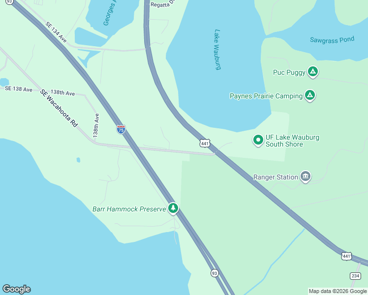 map of restaurants, bars, coffee shops, grocery stores, and more near 1504 Southeast Wacahoota Road in Micanopy