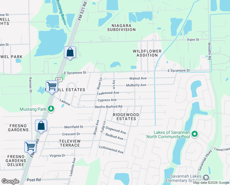 map of restaurants, bars, coffee shops, grocery stores, and more near 503 Teakwood Avenue in Fresno