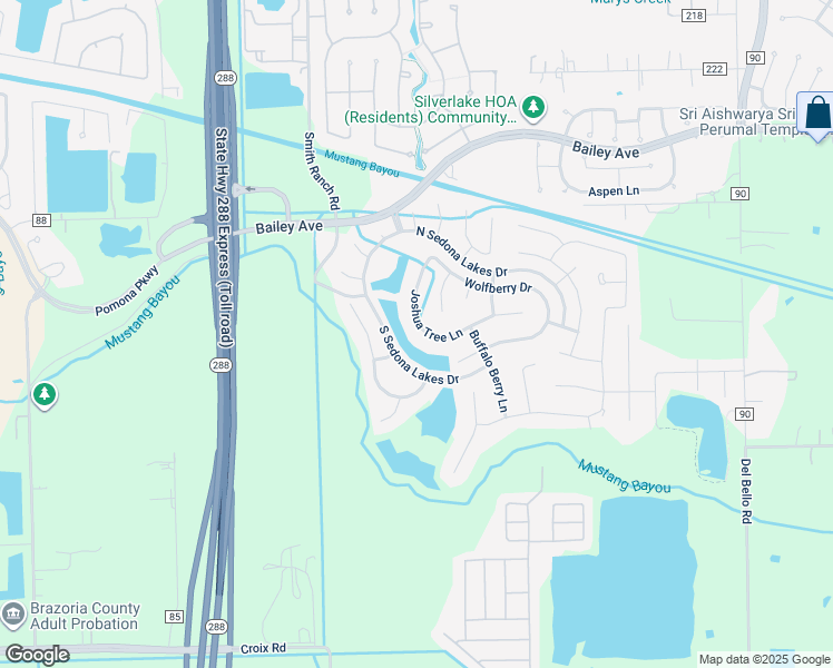 map of restaurants, bars, coffee shops, grocery stores, and more near 2722 Joshua Tree Lane in Manvel