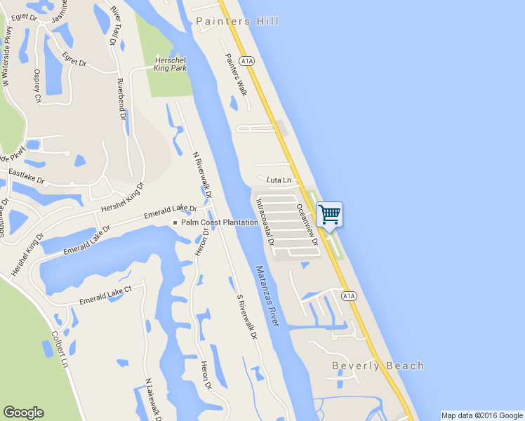 map of restaurants, bars, coffee shops, grocery stores, and more near 84 Merrimac Dr in Flagler Beach