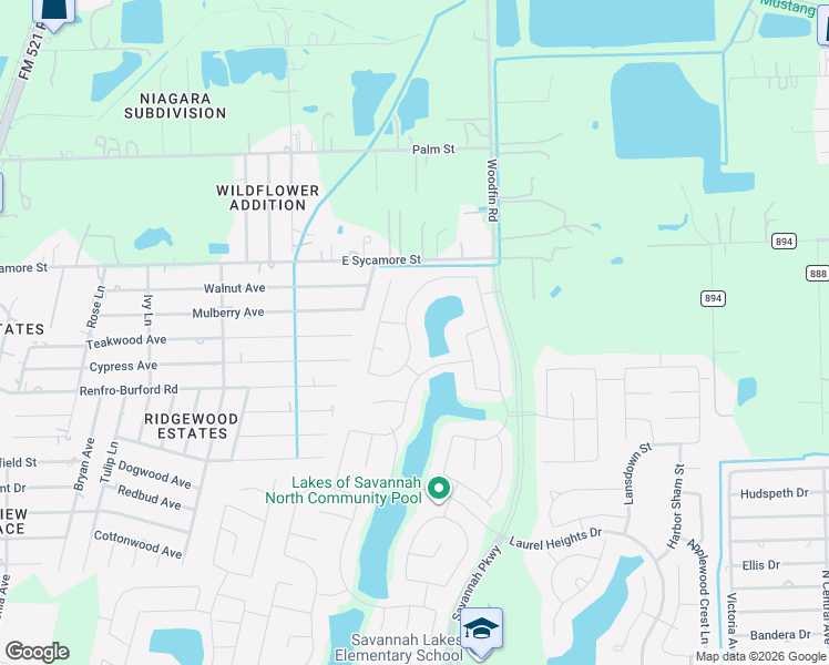 map of restaurants, bars, coffee shops, grocery stores, and more near 738 Walnut in Rosharon