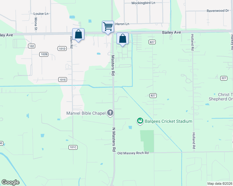 map of restaurants, bars, coffee shops, grocery stores, and more near 4101 Farm to Market Road 1128 in Pearland