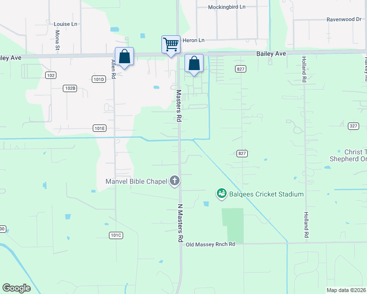map of restaurants, bars, coffee shops, grocery stores, and more near 4101 Farm to Market Road 1128 in Pearland