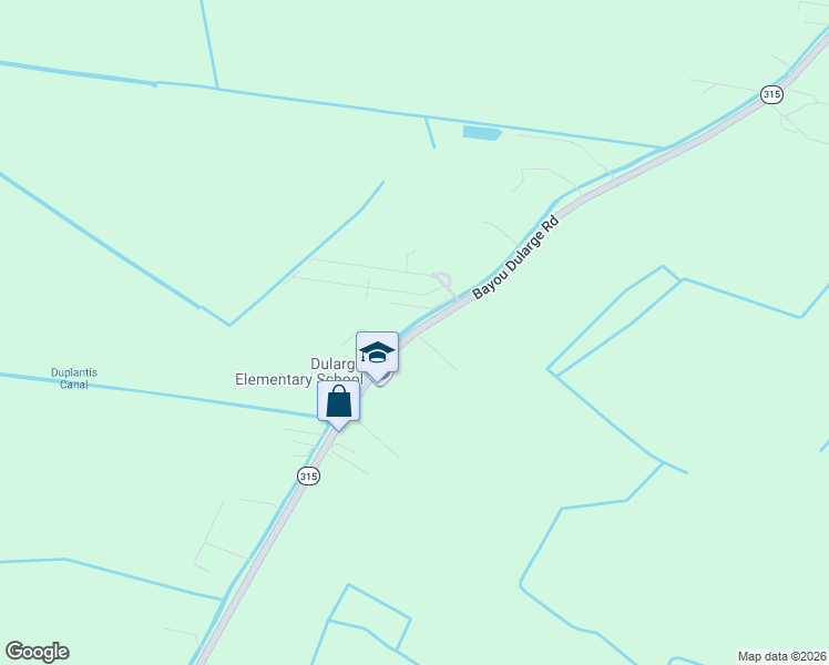 map of restaurants, bars, coffee shops, grocery stores, and more near 596 Bayou Dularge Road in Houma