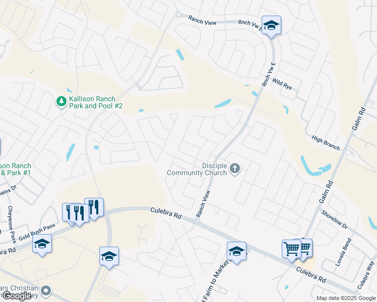 map of restaurants, bars, coffee shops, grocery stores, and more near 13810 Murphy Haven in San Antonio