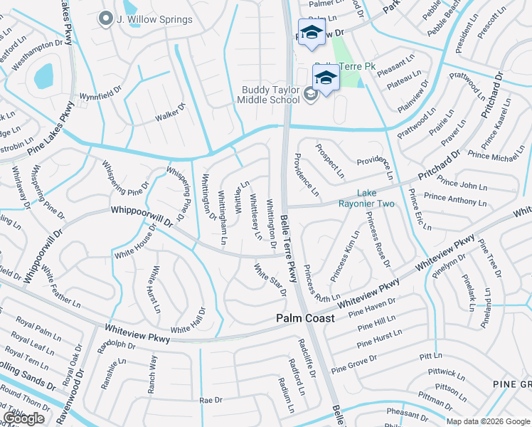 map of restaurants, bars, coffee shops, grocery stores, and more near 34 Brian Lane in Palm Coast