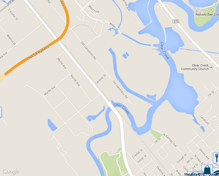 map of restaurants, bars, coffee shops, grocery stores, and more near 19502 Old Galveston Road in Webster