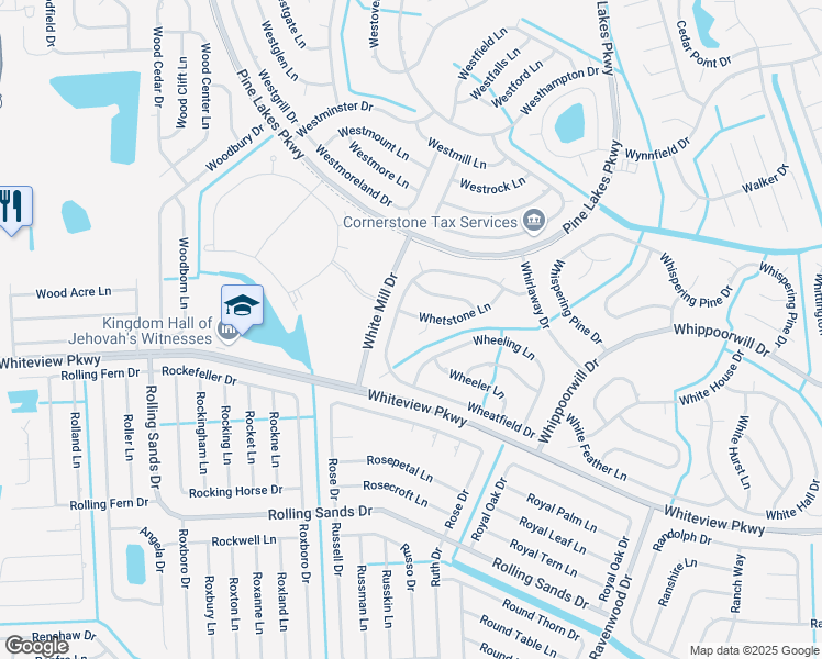 map of restaurants, bars, coffee shops, grocery stores, and more near 26 Whetstone Lane in Palm Coast