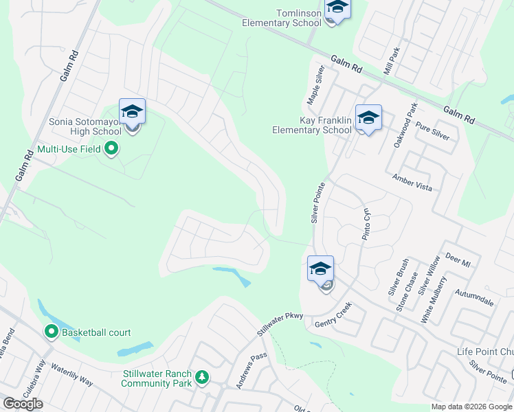 map of restaurants, bars, coffee shops, grocery stores, and more near 8913 Stillwater Pass in San Antonio