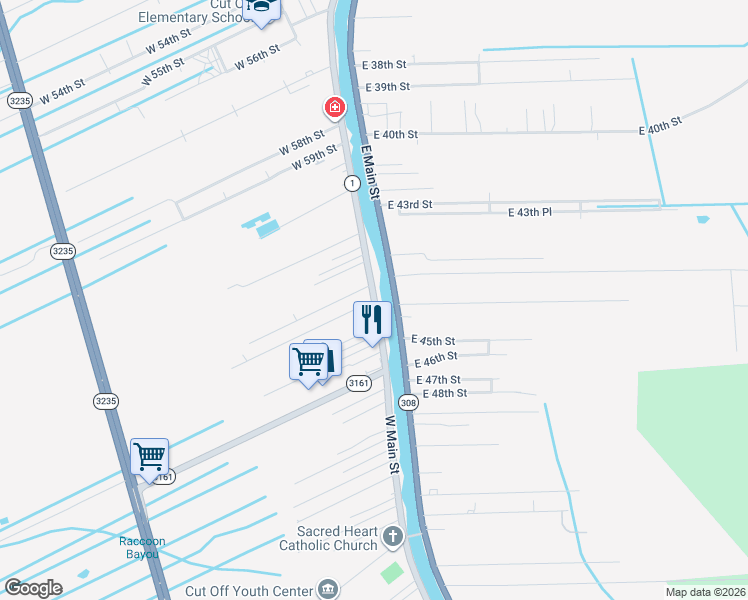 map of restaurants, bars, coffee shops, grocery stores, and more near 100 West 64th Street in Cut Off