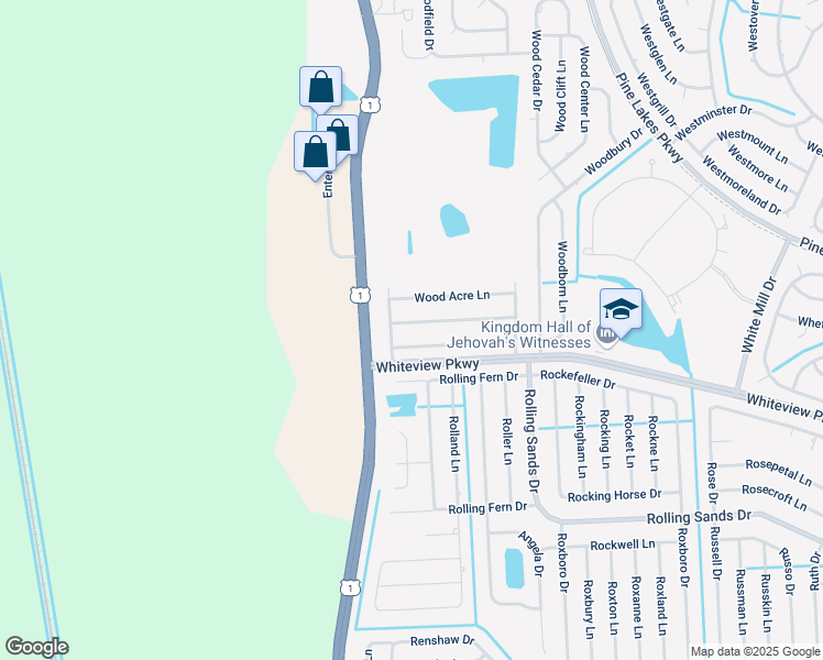 map of restaurants, bars, coffee shops, grocery stores, and more near 6 Wood Amber Lane in Palm Coast