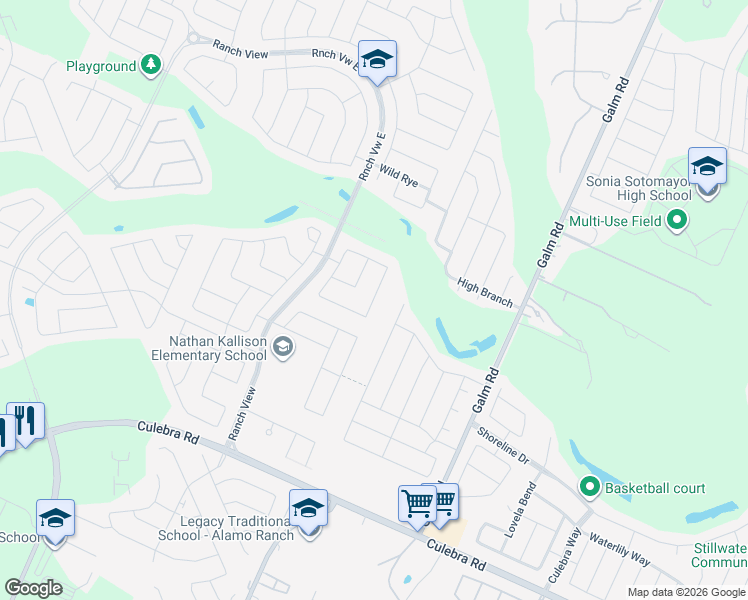 map of restaurants, bars, coffee shops, grocery stores, and more near 8836 Chavez Path in San Antonio