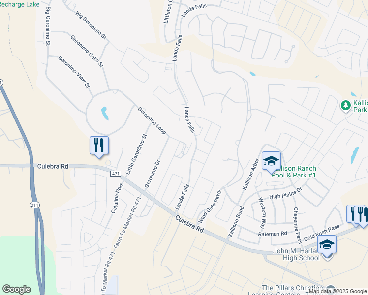 map of restaurants, bars, coffee shops, grocery stores, and more near 15115 Culebra Road in San Antonio