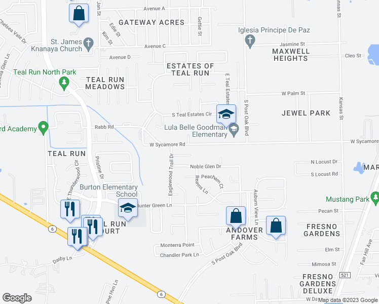 map of restaurants, bars, coffee shops, grocery stores, and more near 1406 Yeldell Court in Fresno