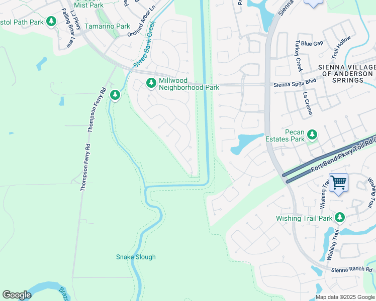 map of restaurants, bars, coffee shops, grocery stores, and more near 4802 Desert Ivy Court in Sugar Land
