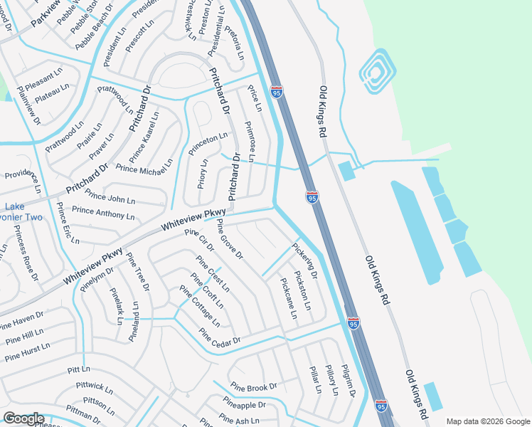 map of restaurants, bars, coffee shops, grocery stores, and more near 21 Pickering Drive in Palm Coast