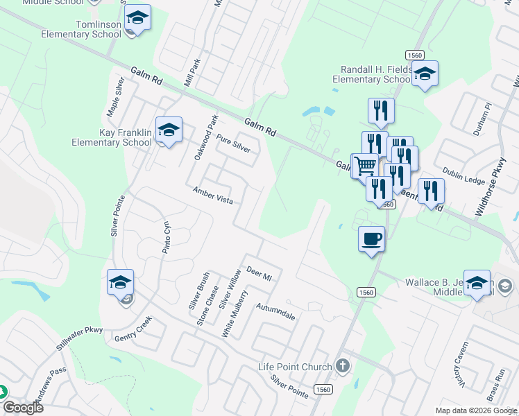 map of restaurants, bars, coffee shops, grocery stores, and more near 8910 Silver City in San Antonio