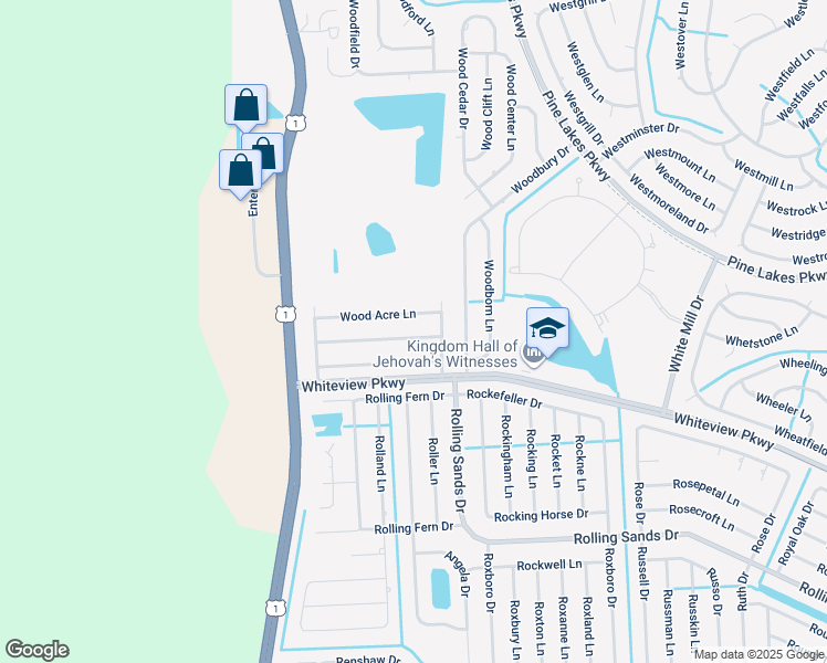 map of restaurants, bars, coffee shops, grocery stores, and more near 31 Wood Amber Lane in Palm Coast