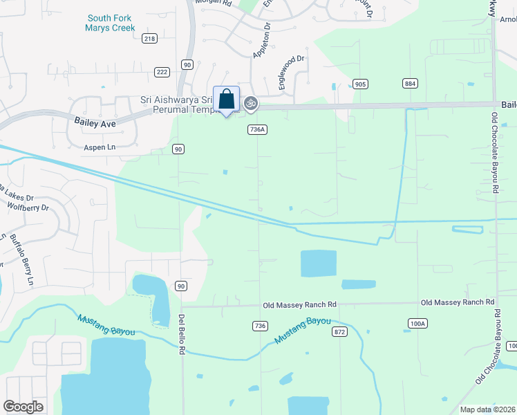 map of restaurants, bars, coffee shops, grocery stores, and more near 4010 Curry Street in Manvel