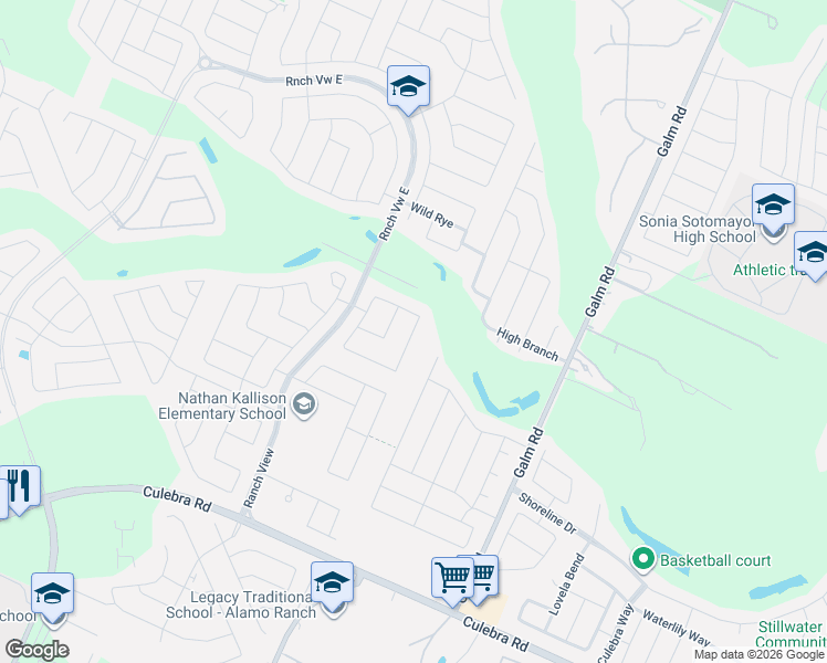map of restaurants, bars, coffee shops, grocery stores, and more near 8836 Chavez Path in San Antonio