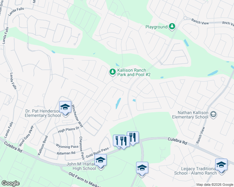 map of restaurants, bars, coffee shops, grocery stores, and more near 8818 Haystack Road in San Antonio